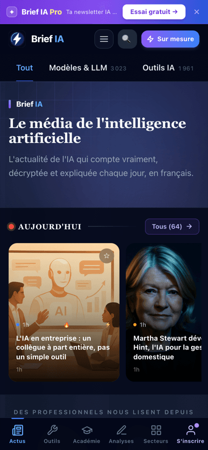 Version mobile de Brief IA