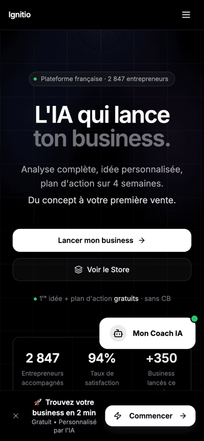 Version mobile de Ignitio