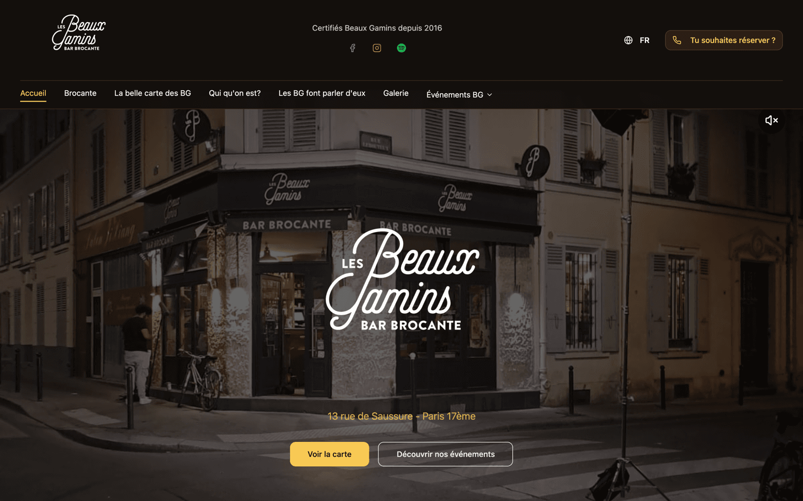Page d'accueil de Les Beaux Gamins